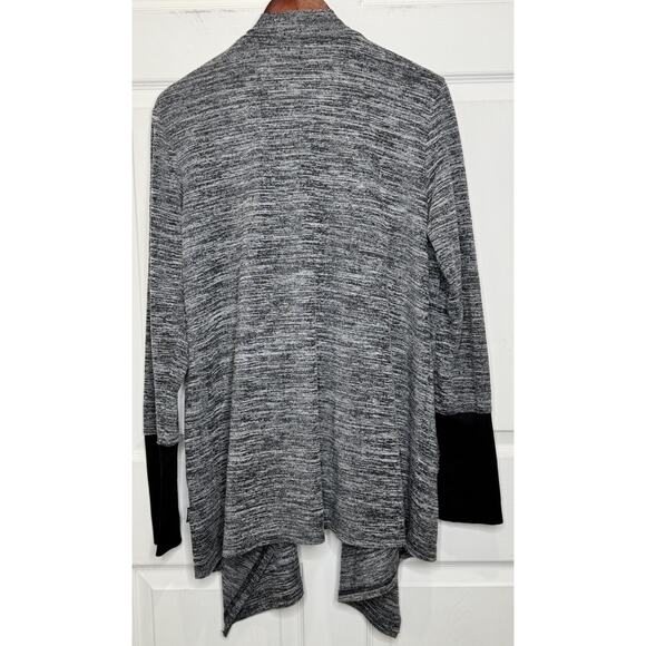 RBX Hacci Fly Away Cardigan Sweater Space Dye Gray Black Long Sleeve Open Front - Picture 5 of 5